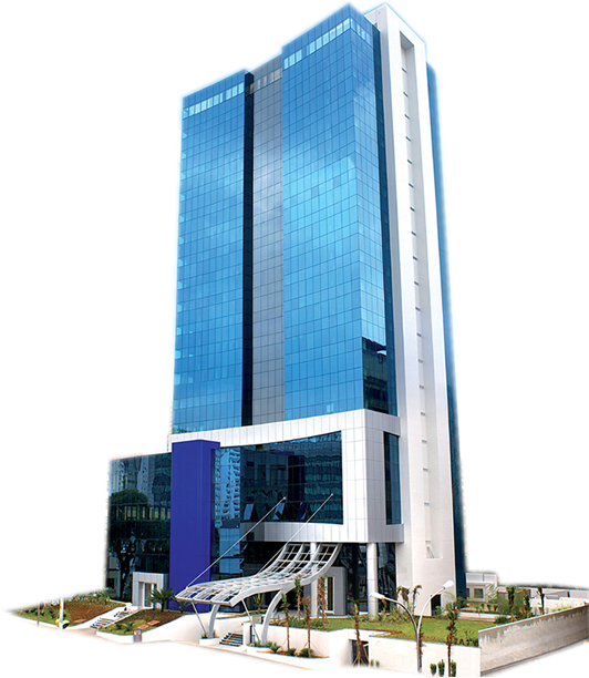 Edifício Campo Belo Medical Center, torre de vidros azuis onde fica a Clínica de Olhos Holzchuh